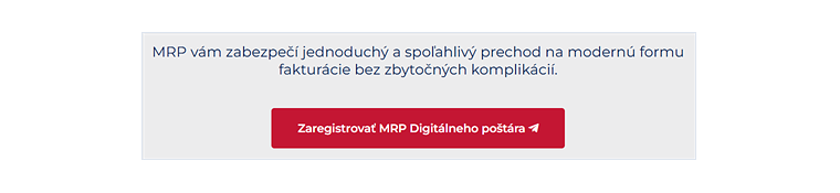 Tlačidlo Zaregistrovať MRP Digitálneho poštára