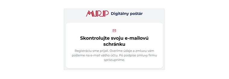 Skontrolujte svoju e-mailovú schránku